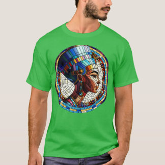 Egyptische Nefertiti Mozaïek Kunst T-shirt