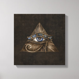 Egyptische ogen voor paarden - Wadjet Digital Art Canvas Afdruk