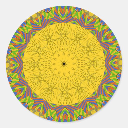 Egyptische Patroon Art Print Ronde Sticker (Voorkant)