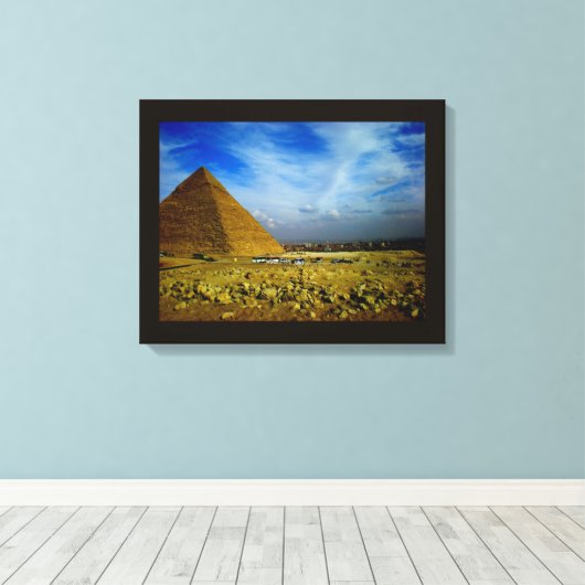 Egyptische piramide canvas afdruk (Insitu (Houten vloer))