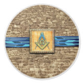 Egyptische piramide Square Compass Keramische Knop (Voorkant)