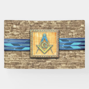 Egyptische piramide Square Compass Spandoek