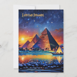 Egyptische piramides Flat Holiday Kaart