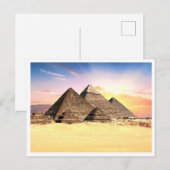 Egyptische piramides landschap briefkaart (Voorkant / Achterkant)