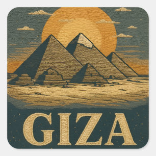 Egyptische piramides van Gizeh Grote Piramide Vierkante Sticker