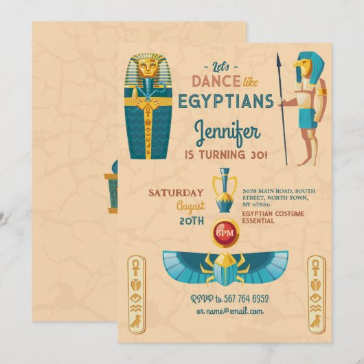 Egyptische piramides Verjaardag Farao's Uitnodigen Kaart (Voorkant / Achterkant)