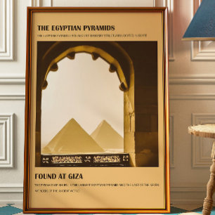 Egyptische piramides vintage reiswandposter poster