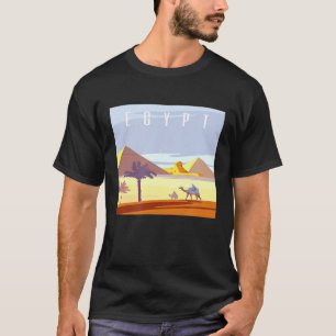 Egyptische piramids woestijn Camel Art Deco T-shirt