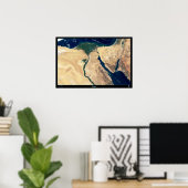 Egyptische plattegrond met satellietkaart Poster A (Thuiskantoor)