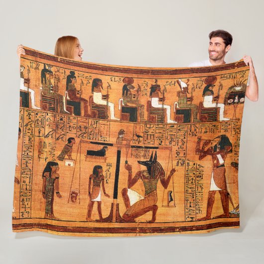 Egyptische Royal Papyrus Fleece Deken (In situ)