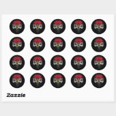 Egyptische Rozen en schedelvlag Ronde Sticker (Vel)