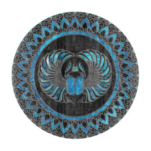 Egyptische Scarab Beetle - Goud en blauw glas Snijplank