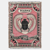 Egyptische Scarab Beetle Matchbox Throw Deken (Voorkant Verticaal)