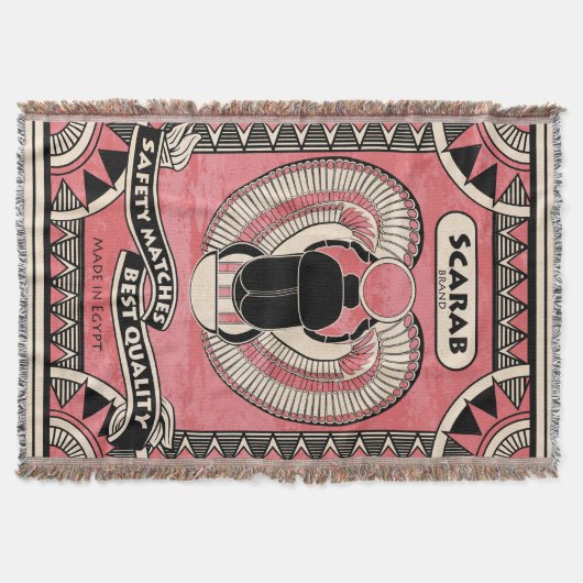 Egyptische Scarab Beetle Matchbox Throw Deken (Voorkant)