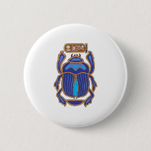 Egyptische Scarab Dung Dung Beetle Ronde Button 5,7 Cm
