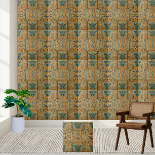 Egyptische Scarab en Lotus Tegel Tegeltje