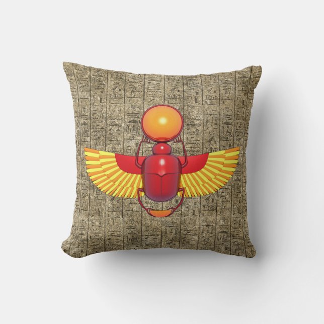 Egyptische Scarab Kussen (Voorkant)