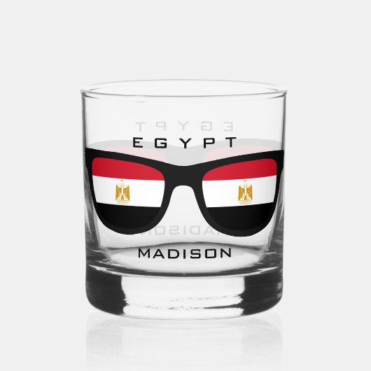 Egyptische Shades aangepaste naam Whisky Glas (Voorkant)