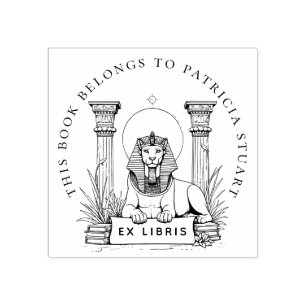 Egyptische Sphinx Custom Name Ex Libris Stamp Rubberstempel