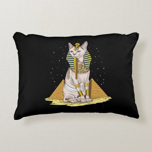 Egyptische Sphynx Cat Bastet Ancient Goddess Accent Kussen (Voorkant)