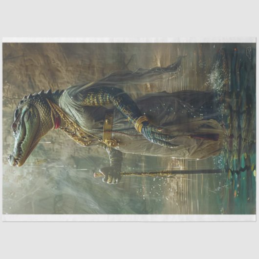 Egyptische stijl alligator decoupage tissuepapier (Voorkant)