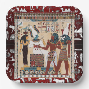 Egyptische stijl, Oude Egyptische vintage cultuur, Papieren Bordje
