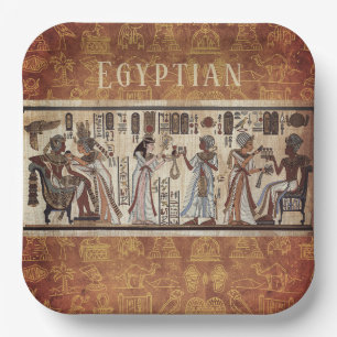 Egyptische stijl, Oude Egyptische vintage cultuur Papieren Bordje