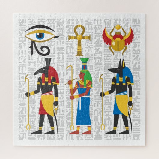 Egyptische Symbolen Jigzaag Puzzle Legpuzzel (Verticaal)