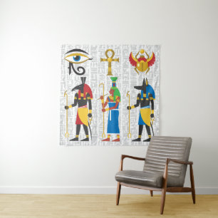 Egyptische symbolen wandkleed