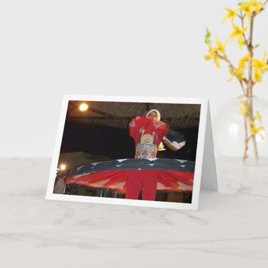 Egyptische Tanoura Dansportret Kaart (Gele Bloem)