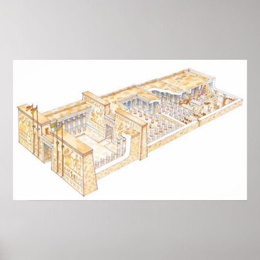 Egyptische tempel poster (Voorkant)