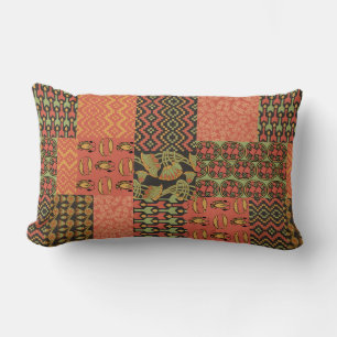 Egyptische Tribal Faux Patchwork in Terracotta Kussen