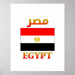 Egyptische vlag م ر Arabisch en Engels WordArt Poster