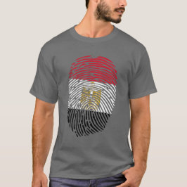 Egyptische vlag als vingerafdruk stijlvolle T-Shir T-shirt