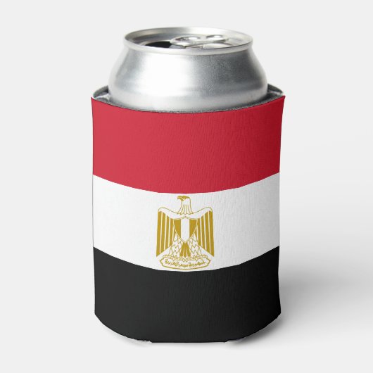 Egyptische vlag blikjeskoeler (Blikje Voorkant)