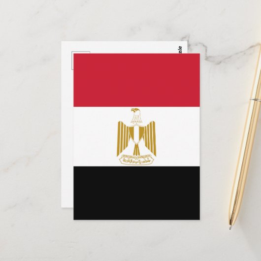 Egyptische vlag briefkaart (Voorkant / Achterkant in situ)