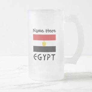 Egyptische vlag gepersonaliseerd matglas bierpul