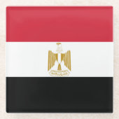 Egyptische vlag glazen onderzetter (Voorkant)
