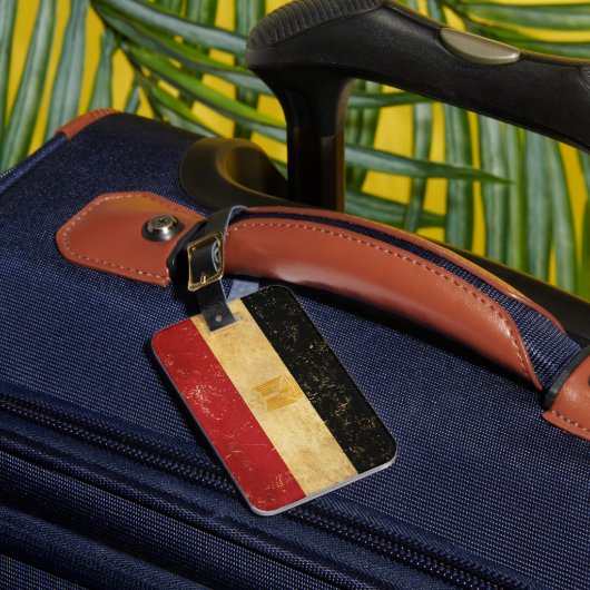 Egyptische vlag  Grunge Bagagelabel (Voorkant Insitu 1)