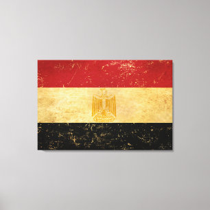 Egyptische vlag Grunge ontwerp Canvas Afdruk