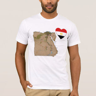 Egyptische vlag — Hart en kaart T-Shirt