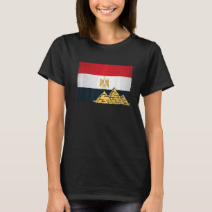 Egyptische vlag met de Egyptologie van de Giza Pyr T-shirt