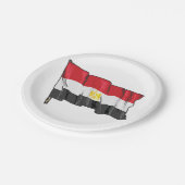 Egyptische vlag papieren bordje (Gekanteld)