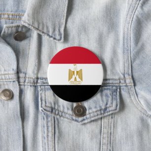 Egyptische vlag ronde button 7,6 cm