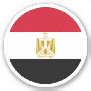 Egyptische Vlag Ronde Sticker