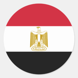 Egyptische vlag ronde sticker