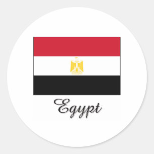 Egyptische vlag ronde sticker