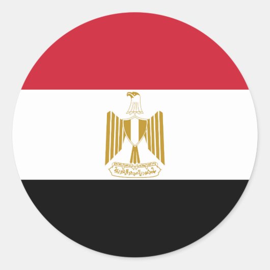 Egyptische vlag ronde sticker (Voorkant)