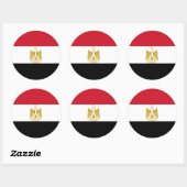 Egyptische vlag ronde sticker (Vel)