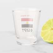Egyptische vlag Rood gepersonaliseerd Shot Glas (Achterkant)